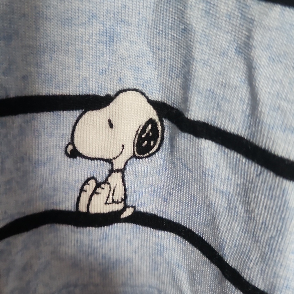Peanuts Snoopy Cozy Pajama Shorts | Medium | Blue Striped Lounge Shorts - Picture 6 of 10